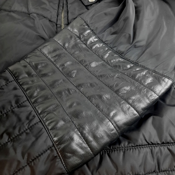 AW97 GUCCI x TOM FORD Vtg Moto Puffer Jacket Web Leather Nylon Biker Bomber - Picture 10 of 16